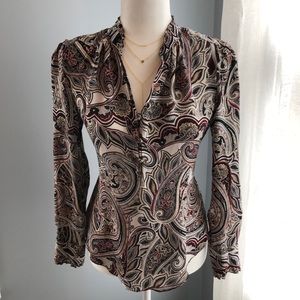 WHBM paisley blouse